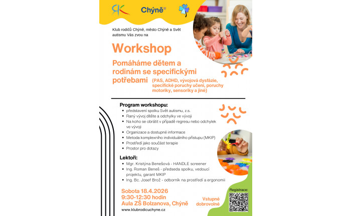 Workshop pro děti a rodiny se specifickými potřebami
